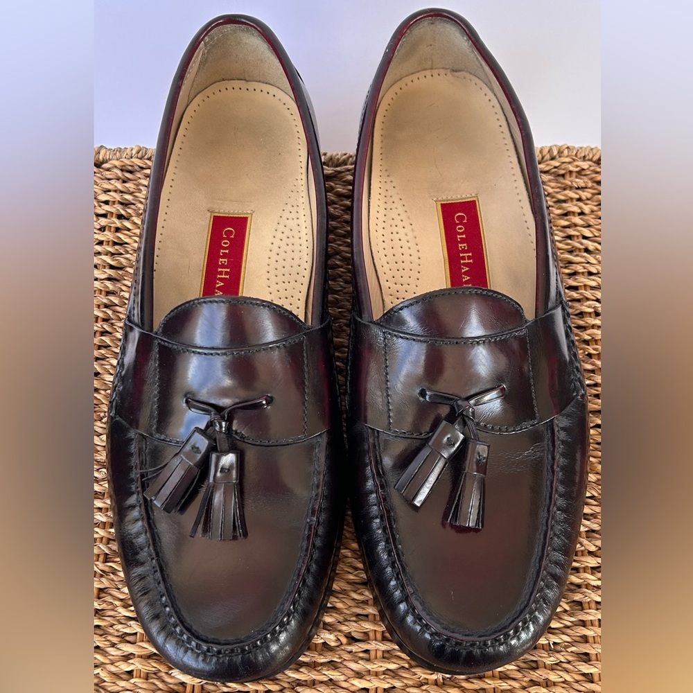 Cole Haan Men’s Pinch Tassel Loafers Hand Sewn‎ Moc-Toe Mahogany Size 12E